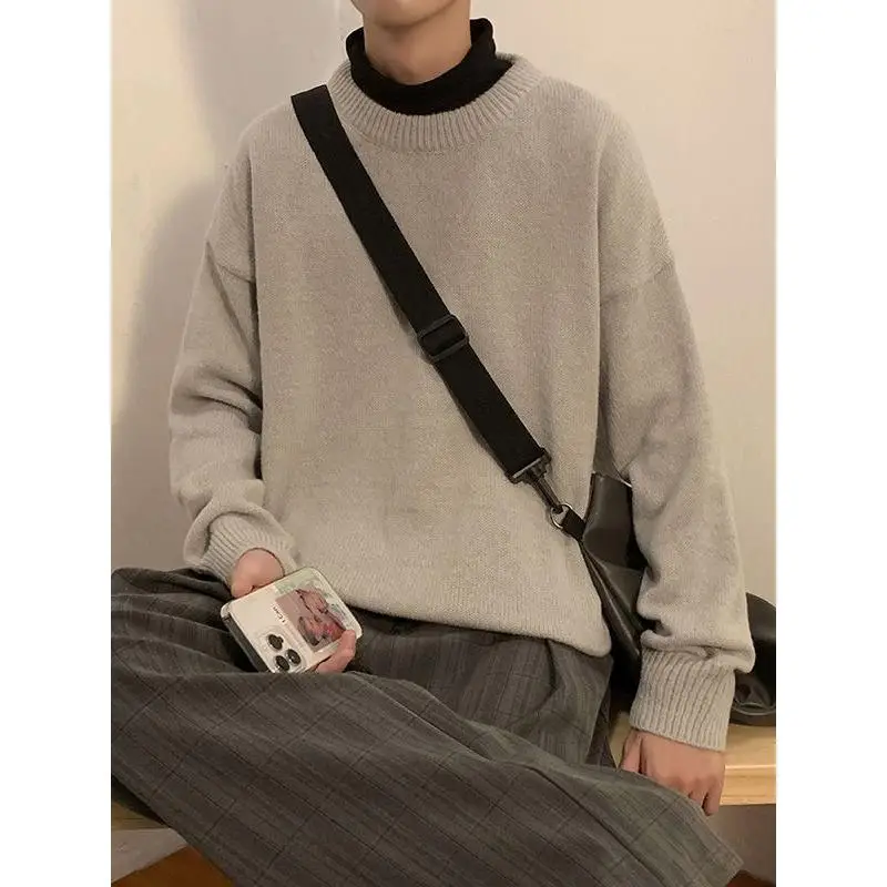 فضفاض الرجال تريكو الشتاء عارضة Sle ملابس داخلية بسيطة كسول Faion اليابانية الرجعية سترة Jaet البوليستر الألياف معطف