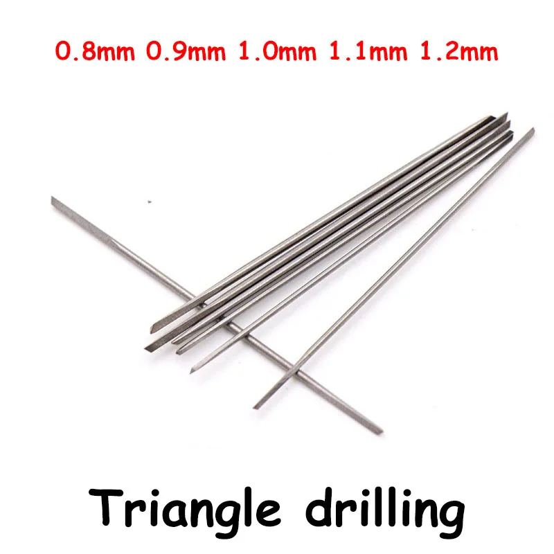 

0.8/0.9/1.0/1.1/1.2mm Triangular Pearl Drill Bit High Hardness Tungsten Steel Needle 2-head Perforation Pearl Drilling Machine