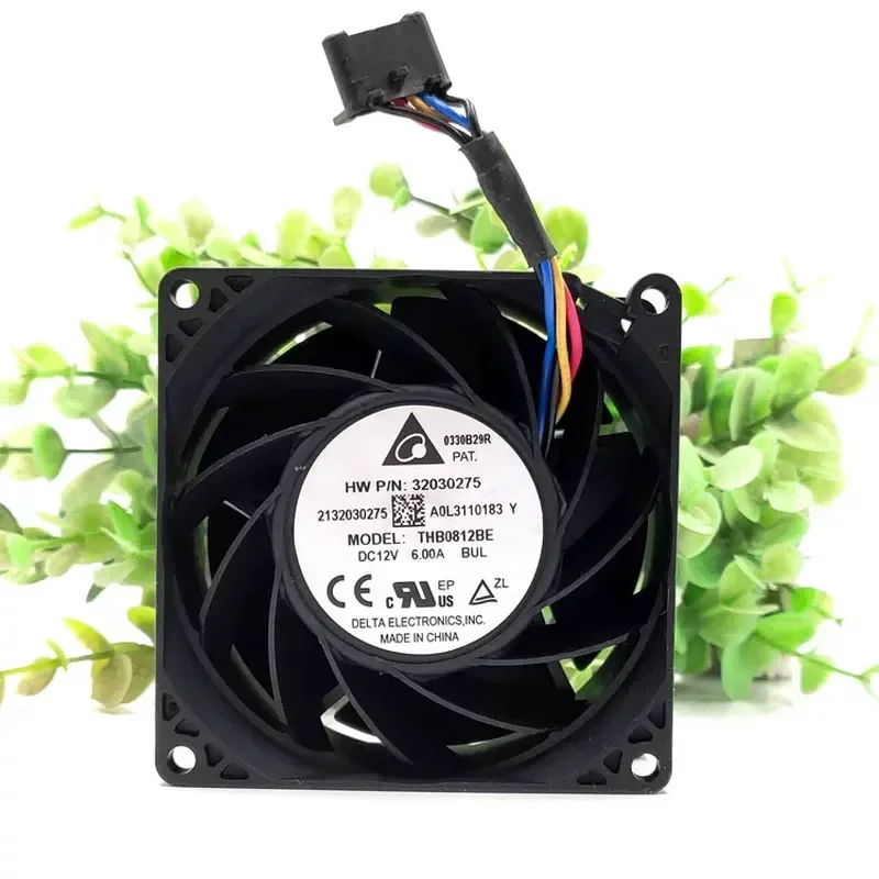 THB0812BE Delta 8038 for 12V 6A 8CM High-Speed Super-Violent Large Air Volume Cooling Fan
