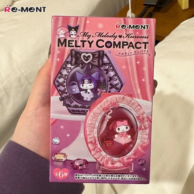 

Re-Ment New Genuine Sanlio Melty Makeup Series Anime Figure Blind Box Kuromi Miniature Desktop Toy Ornaments Girl Birthday Gifts