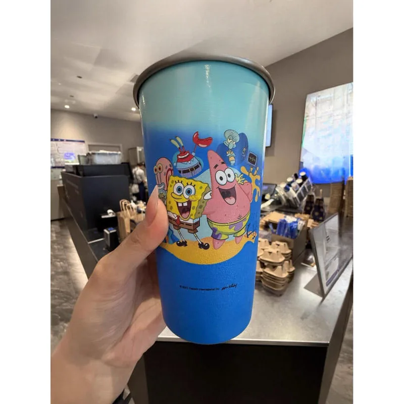 سبونجبوب سكوير كوب ماء متغير اللون ياباني كاواي باتريك ستار والأصدقاء كوب حليب القهوة Ins كارتون أنيمي هدية ﻿