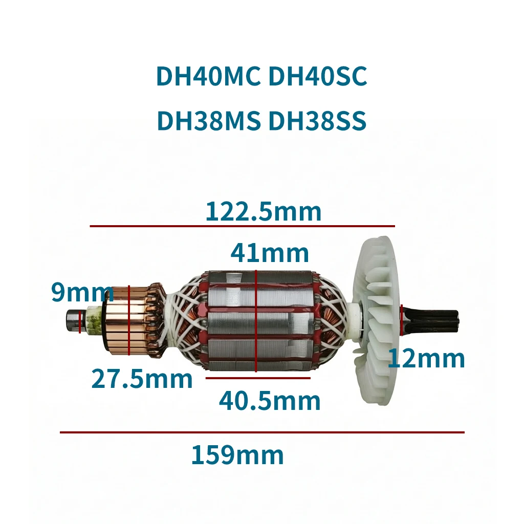 220-240v Armature Rotor Motor Anchor for Hitachi DH40MC DH40SC DH38MS DH38SS Rotary Hammer Spare Accessory