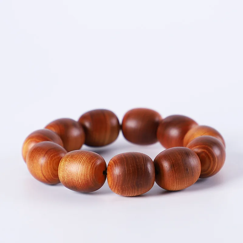 Red Oil Aged Material Cloud Pattern Plain Bead Wood Bracelet Men's Bracelet Rosary
