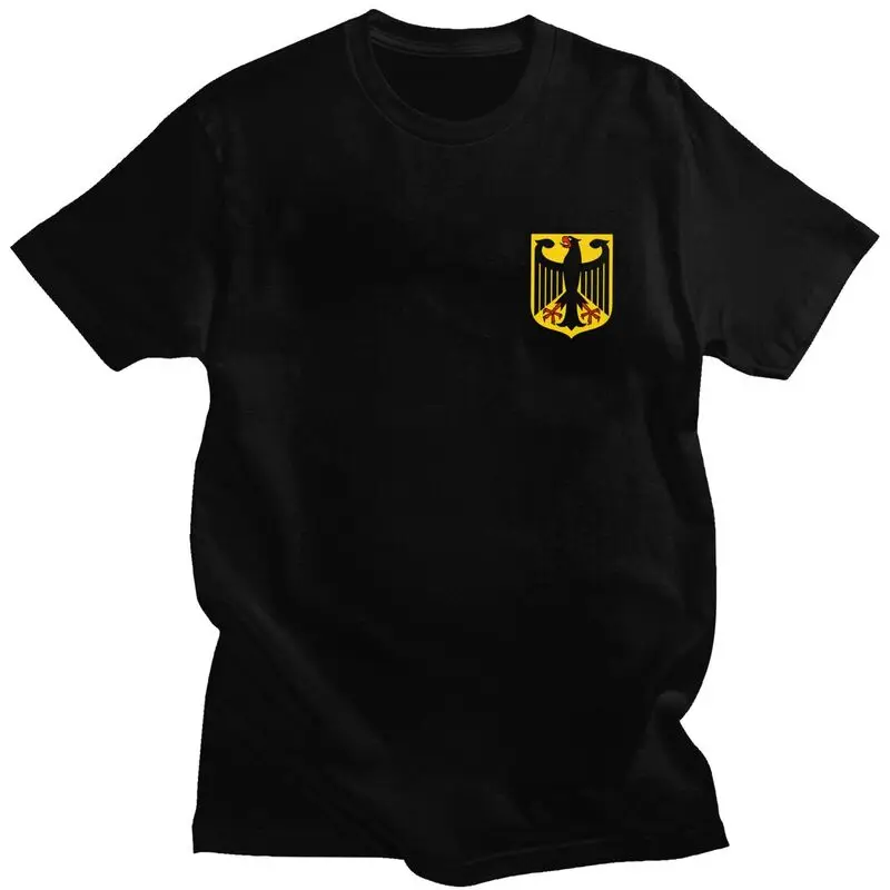 Custom Male Coat Of Arms Of Germany T Shirt Short Sleeve Cotton Tshirt T-shirt Leisure German Flag Eagle Tee Slim Fit Clothing