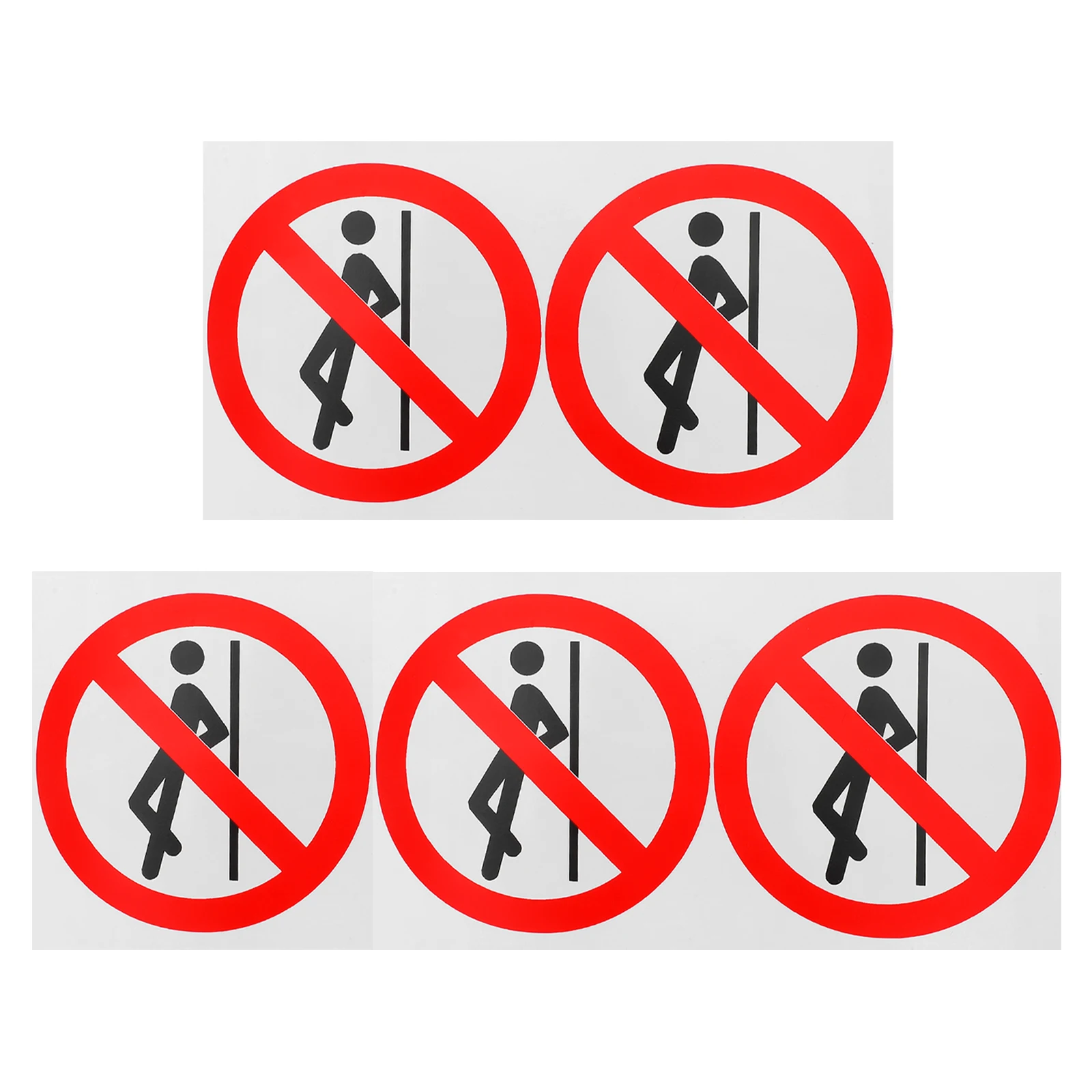 5 Pcs Safety Sign Stickers Parking Warning Signs Label Removable Caution Pvc Self-adhesive Decals for Workplace