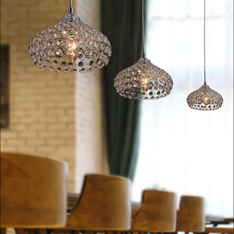 

Single Head modern crystal pendant light lustres pendentes home decor fixture lighting Dia18cm crystal lamp