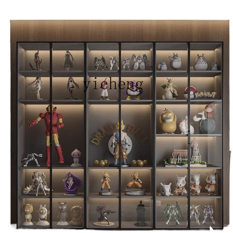 

solid wood glass door figure display cabinet blind box model display cabinet dust-proof bookcase