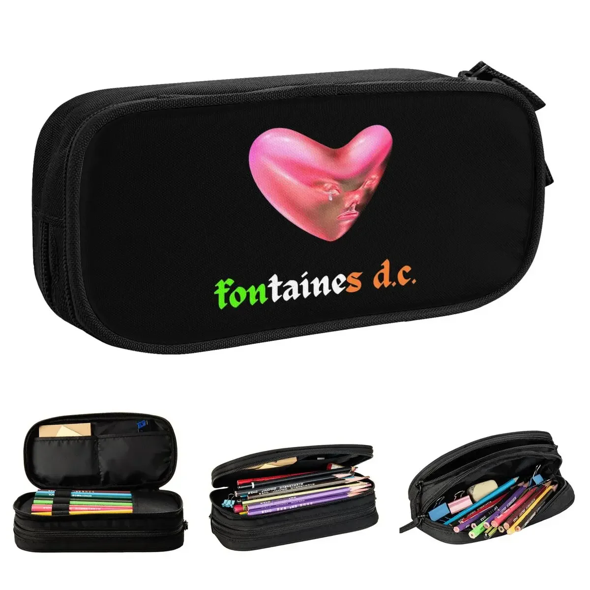 

Fontaines D.C.Romance Pencil Cases Creative Pen Holder Bags Student Big Capacity School Supplies Zipper Pencilcases