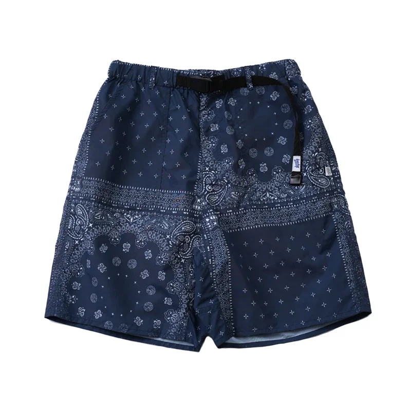 

Luckysarterius Japanese Vintage Cashew Flower Pellis Pattern Loose Summer Shorts Casual Capris Men's Fashion