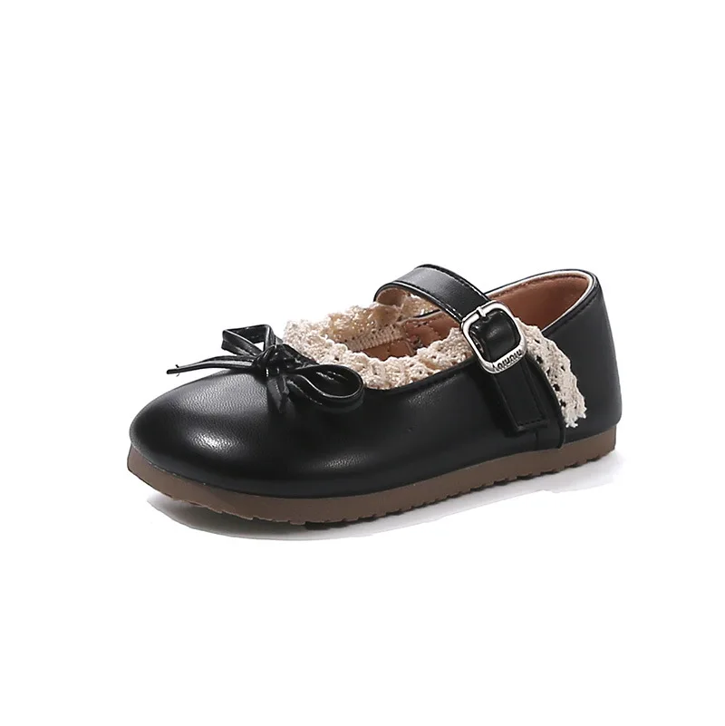 Mädchen Frühling Herbst Schleife Weiche Sohle PU-Lederschuhe Kinder Rutschfeste Spitzenbesatz Loafer Atmungsaktive Mary Jane Schuhe Kinder Freizeitschuhe – Detail 22