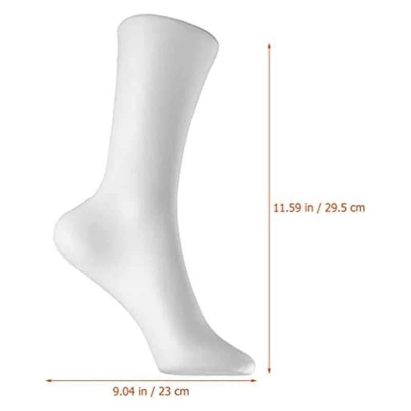 2 قطعة عارضة أزياء القدم جورب نموذج أنثى القدم جورب عرض قصيرة تخزين الكاحل سوار مجوهرات عرض موقف ، أبيض 29 سنتيمتر #5