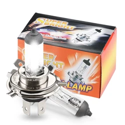 Bombilla halógena H4 para coche, Luz antiniebla blanca de 12V, 55W, 4300K, accesorios de lámpara