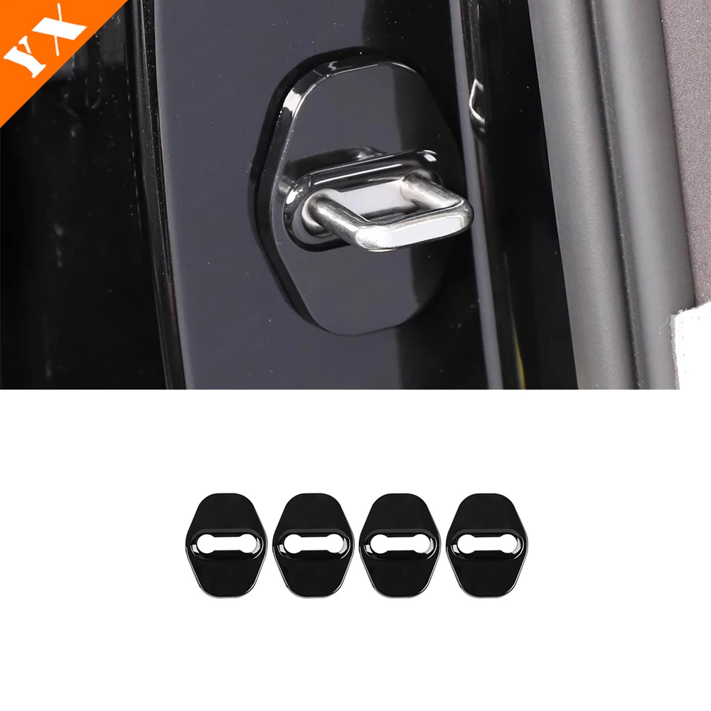 

For Denza N9 2025 2026 Accessories Plastic Car Door Lock Buckle Cover Latch Anti Rust Protect Exterior Accessories 4pcs