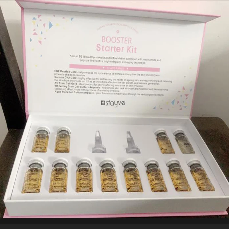 

Stayve 8ml Face Salmon DNA Gold Ampoule Booster Serum Kit Natural Lighten Melanin Whitening Moisturizing Care Skin