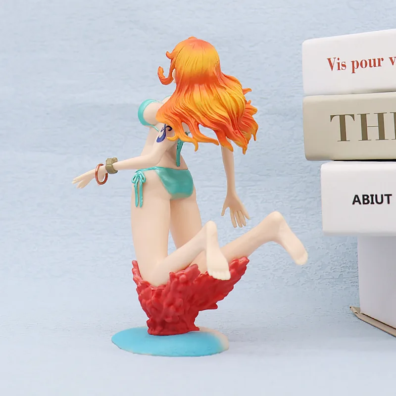 One Piece Anime Figures Nami, Maillot de bain de plongée bikini sexy, Figurine d'action Nami, Modèle de collection en PVC, Ornements de beurre, Jouets Cadeaux, 15cm