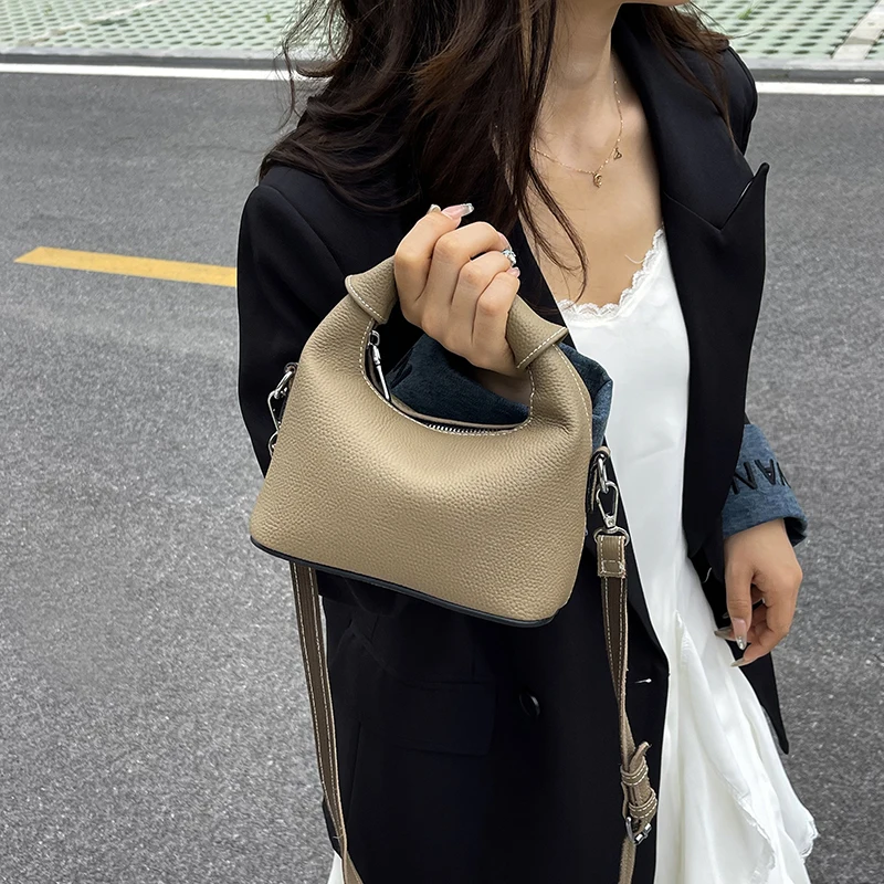

Genuine Leather Crossbody Bags for Women Luxury Designer Small Shoulder Handbag with Detachable Chain Strap Ladies Handbag