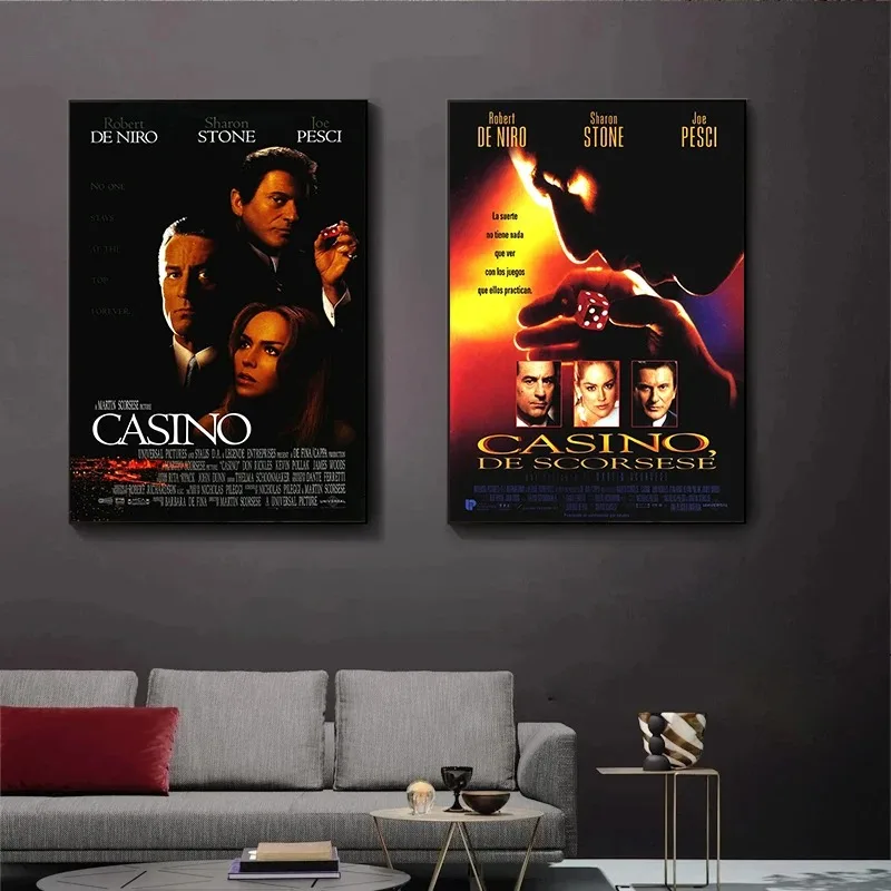 Classic Gangster Movie Casino Vintage Film Poster Canvas Painting Wall Art Pictures Bar Pub Club Home Interior Decor