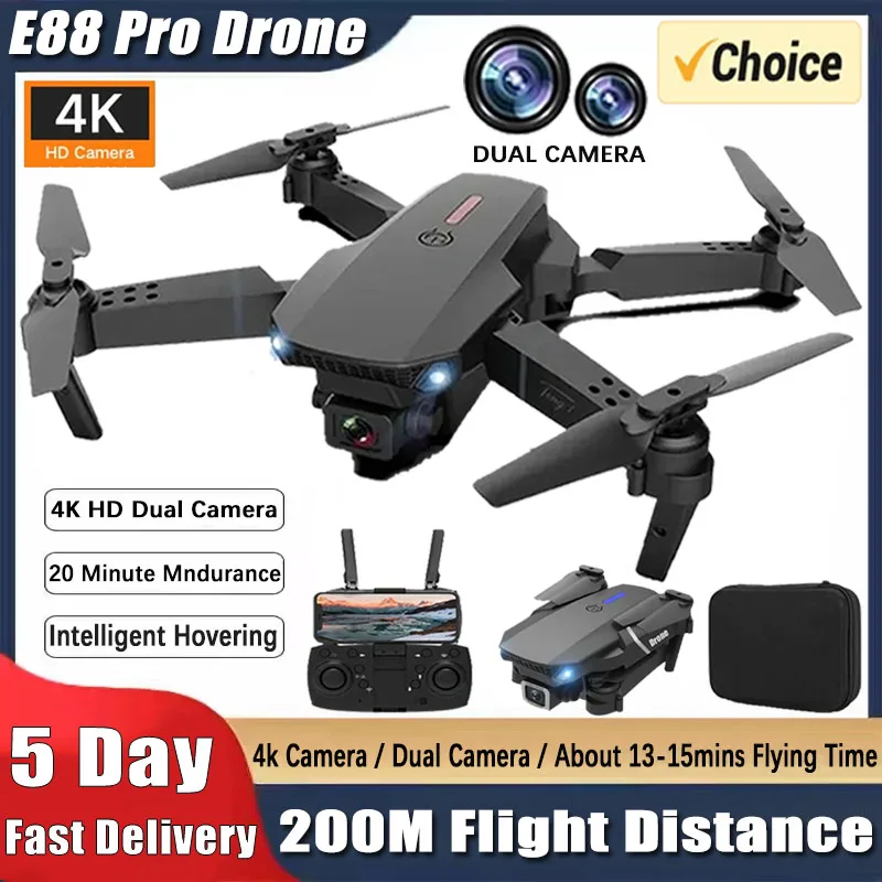 RC Drone New E88Pro 4K Professinal With 1080P Wide Angle Dual HD Camera Foldable RC Helicopter WIFI FPV Height Hold Apron Sell