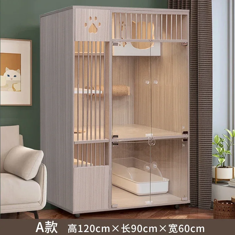 

Solid wood cat cage villa free shipping big cat cage wood second floor and third floor, luxury cat cabinet display cage