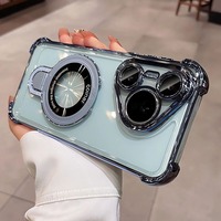 For Huawei Pura 80 70 Pro Ultra Nova13 Case Luxury Transparent Electroplating Airbag Magsafe Magnetic Bracket Back Cove Funda