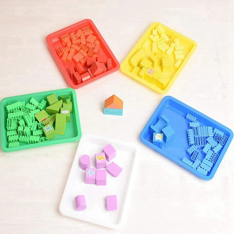 10 PCS Multicolor Plastic Art Trays,Activity Plastic Tray,Serving Tray For Art And Crafts,Painting,Organizing Supply