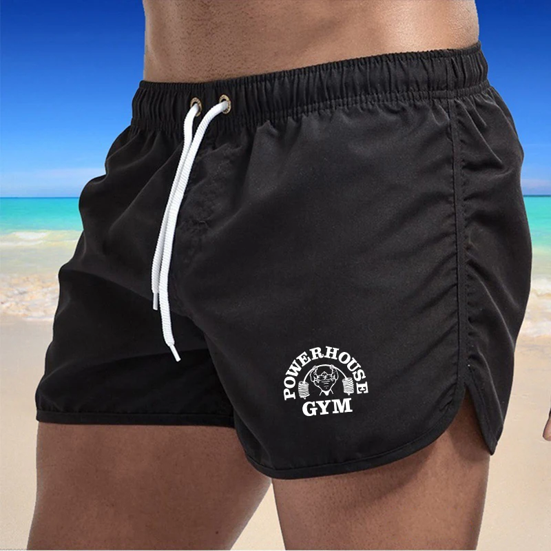 POWERHOUSE GYM Fitness Men\'s Shorts Fashion Sports Shorts Running Quick Drying Pants Summer Slim Fit Training Beach Pants