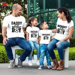 Happy Birthday T Shirt Matching Family Outfits White Short Sleeve Shirt Kids Football Custom Name T-Shirt Children Baby Clothes