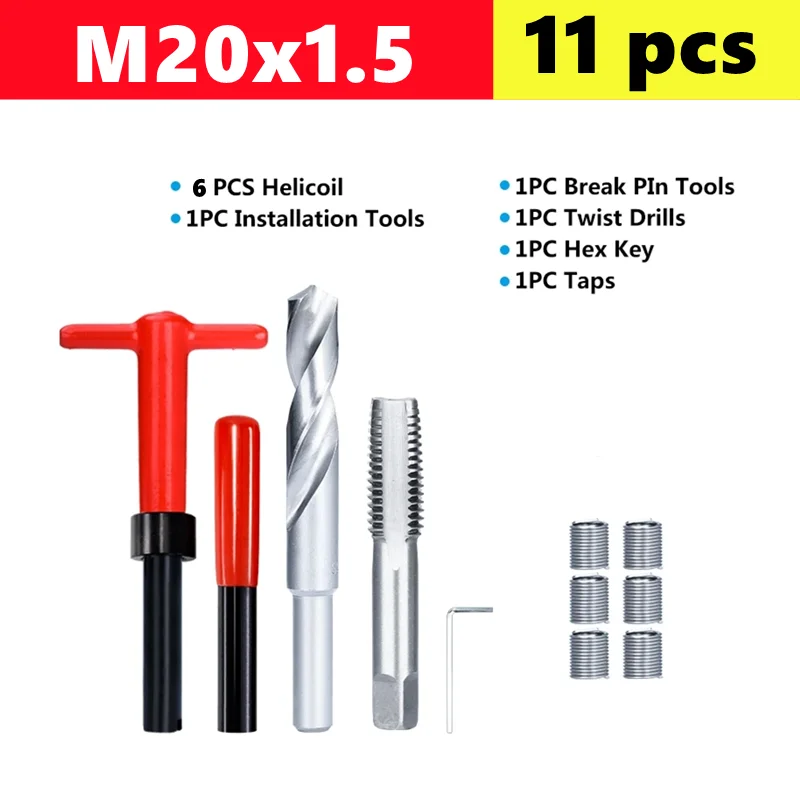 25/75/131pcs draadreparatieset M2-M24, gebruikt om beschadigde draad te repareren, aapmoersleutel, Fried Dough Twists bit handgereedschap