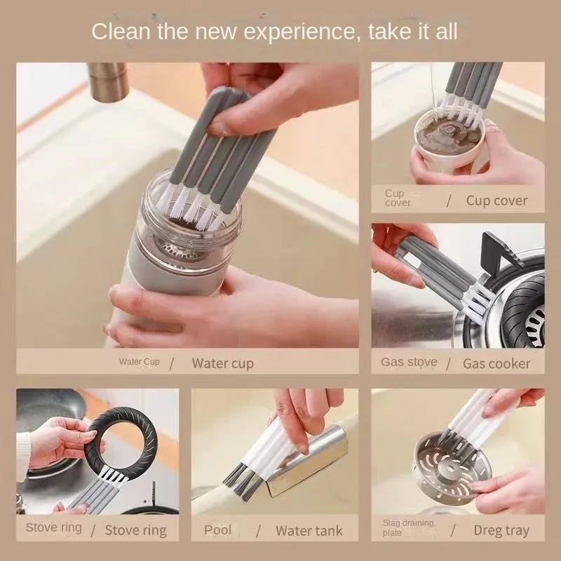 Flexible Gap Brush Multifunctional Cup Cover Groove Nipple Bottle Gap Brush Household Soft Bristles Cleaning Brush Kitchen Tool