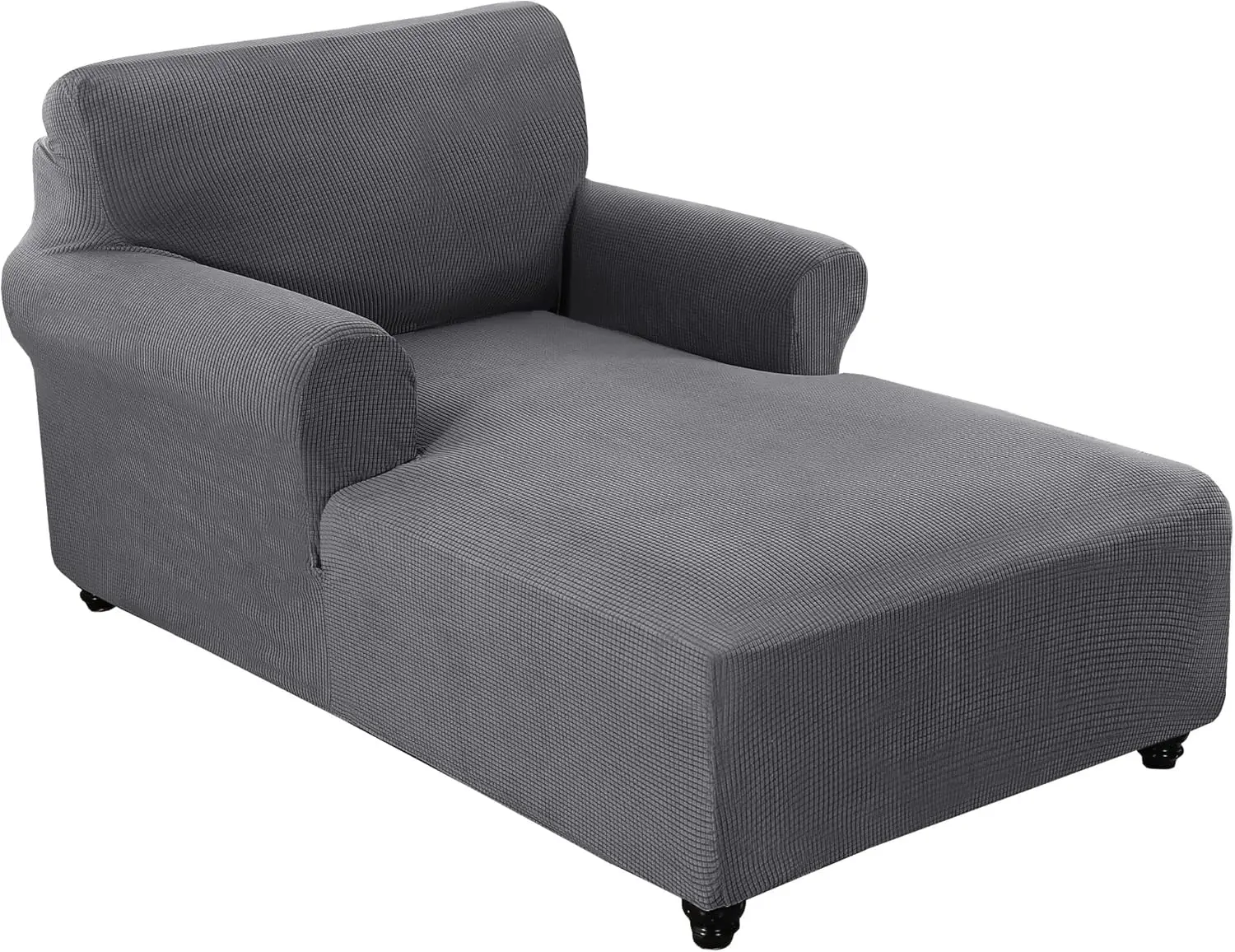 

Chaise Lounge Cover Stretch Chair Lattice Slipcover with Armrests for Living Room Bedroom Double Arm Soft Jacquard Fabric