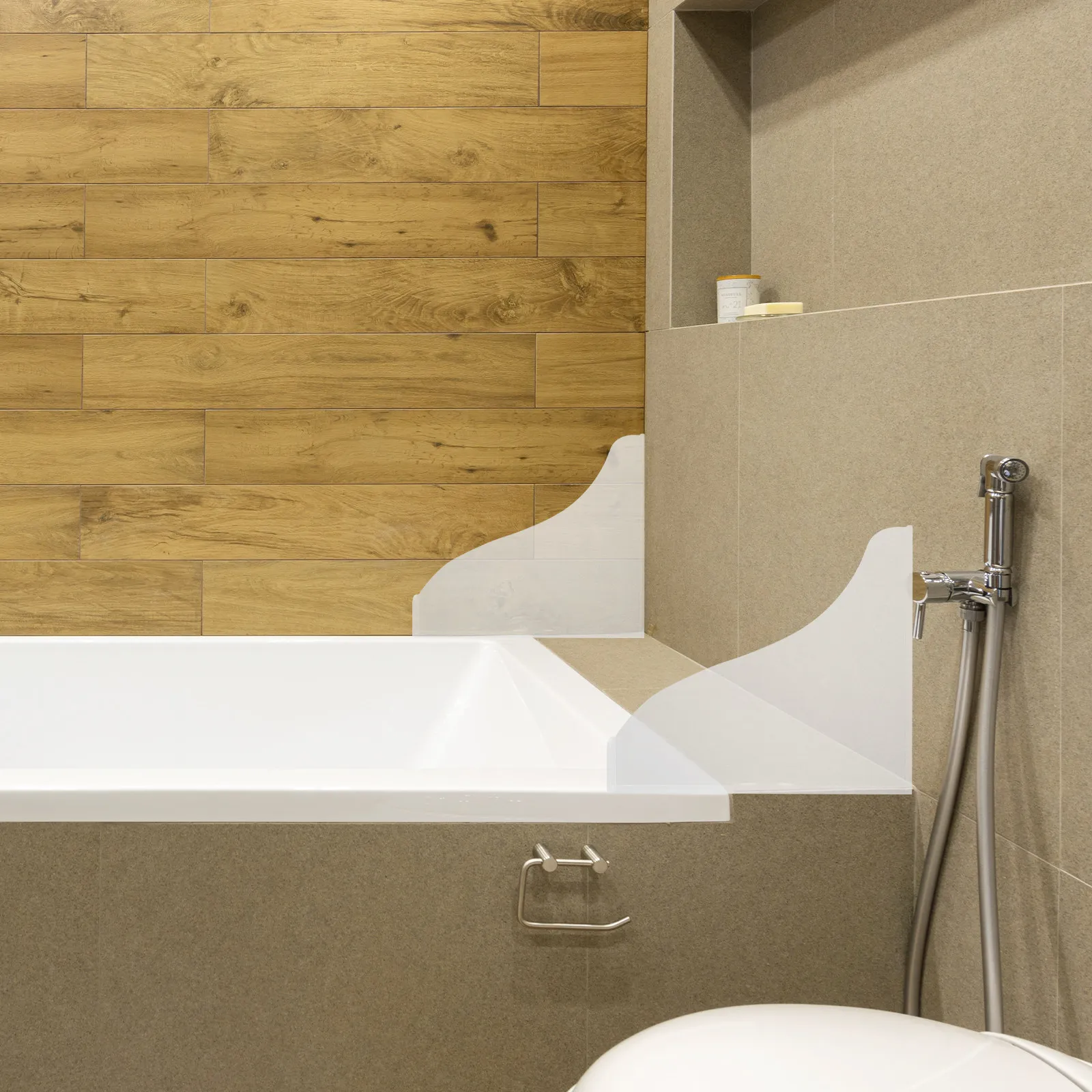 

1Set Bathtub Corner Splashing Guard Acrylic Bathroom Water Splash Protection Guard Prevent Slipping Dry Floor Bathtub Edge