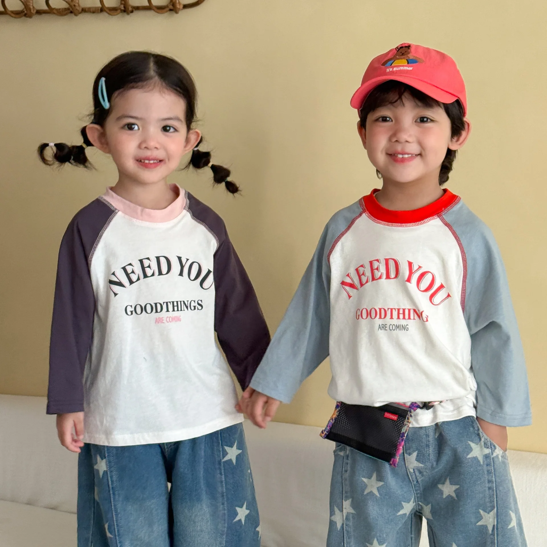 2026 Autumn New Children Long Sleeve T Shirts Cotton Girls Loose Bottoming Shirts Boys Letter Print Casual T Shirts Kids Clothes