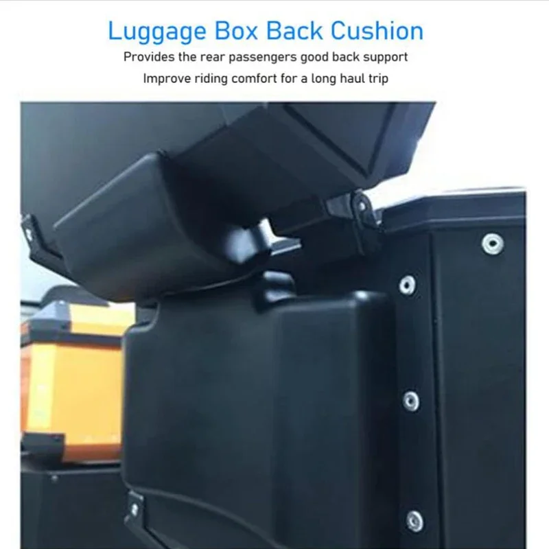 Motorcycle Passenger Backrest Back Pad Universal Self-adhesive Shockproof Moto Rear Top Case Box Luggage Cushion Pad Backrest