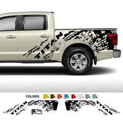 Pickup Body Side Stickers For Nissan Titan S SL SV Truck Graphics Splash Grunge Decor Decal Trunk Vinyl Covers Auto Accessories