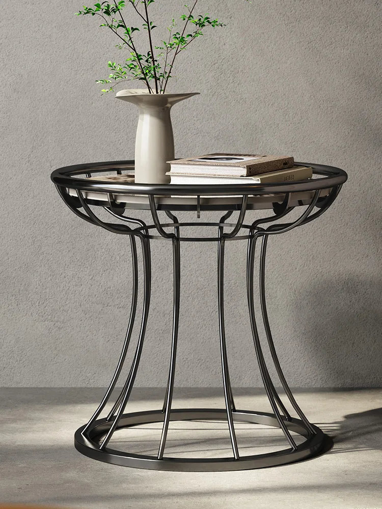 YY High-End Small round Table Removable Modern New Stone Plate Corner Table