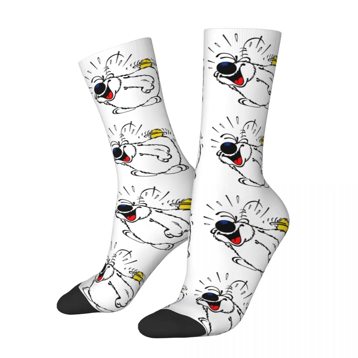 Funny To Laugh Your Sports Socks Funny Cartoon Asterix And Obelix Polyester Long Socks for Unisex Sweat Absorbing