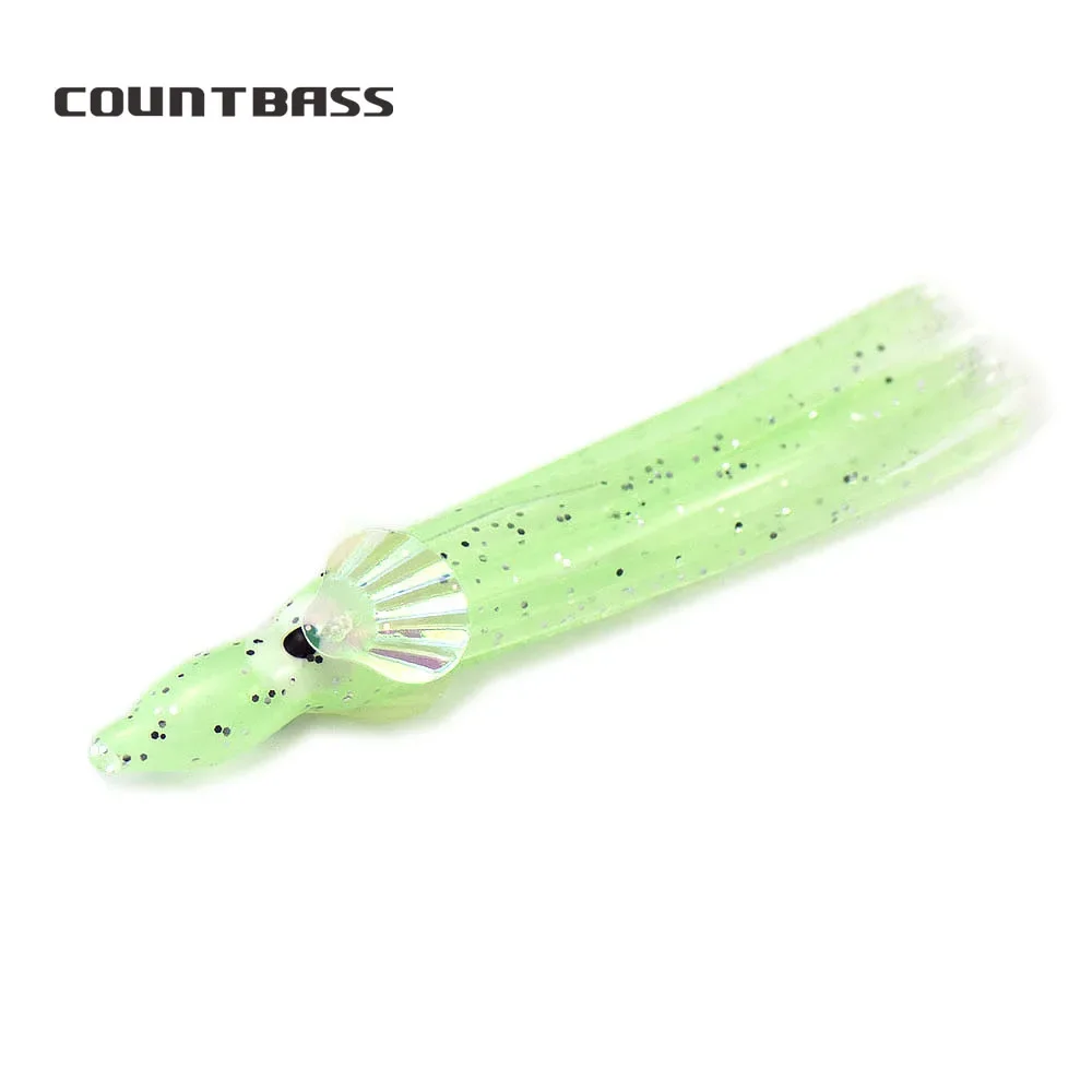 

Countbass 4cm 6cm 8cm Rainbow Luminous Squid Skirts, Hoochki Soft Octopus Baits, Sabiki Fishing Lures