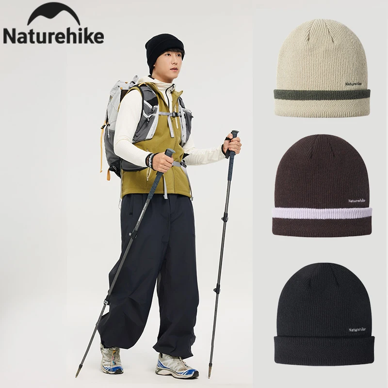 

Naturehike, новинка 202, осенне-зимняя теплая шерстяная вязаная шапка с широкими полями, удобная шапка для альпинизма и кемпинга, защита ушей