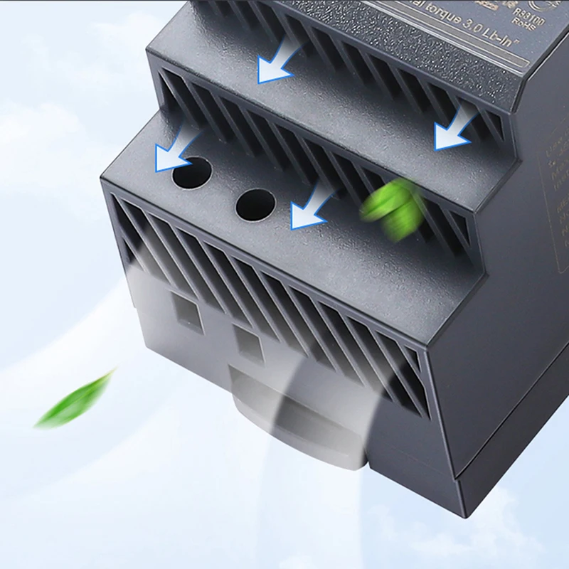 Step Shape DIN Rail Power Supply 5V 12V 15V 24V HDR-15 HDR-30 HDR-60 HDR-100 HDR-150 Slim LED Driver HDR-15W 30W 100W