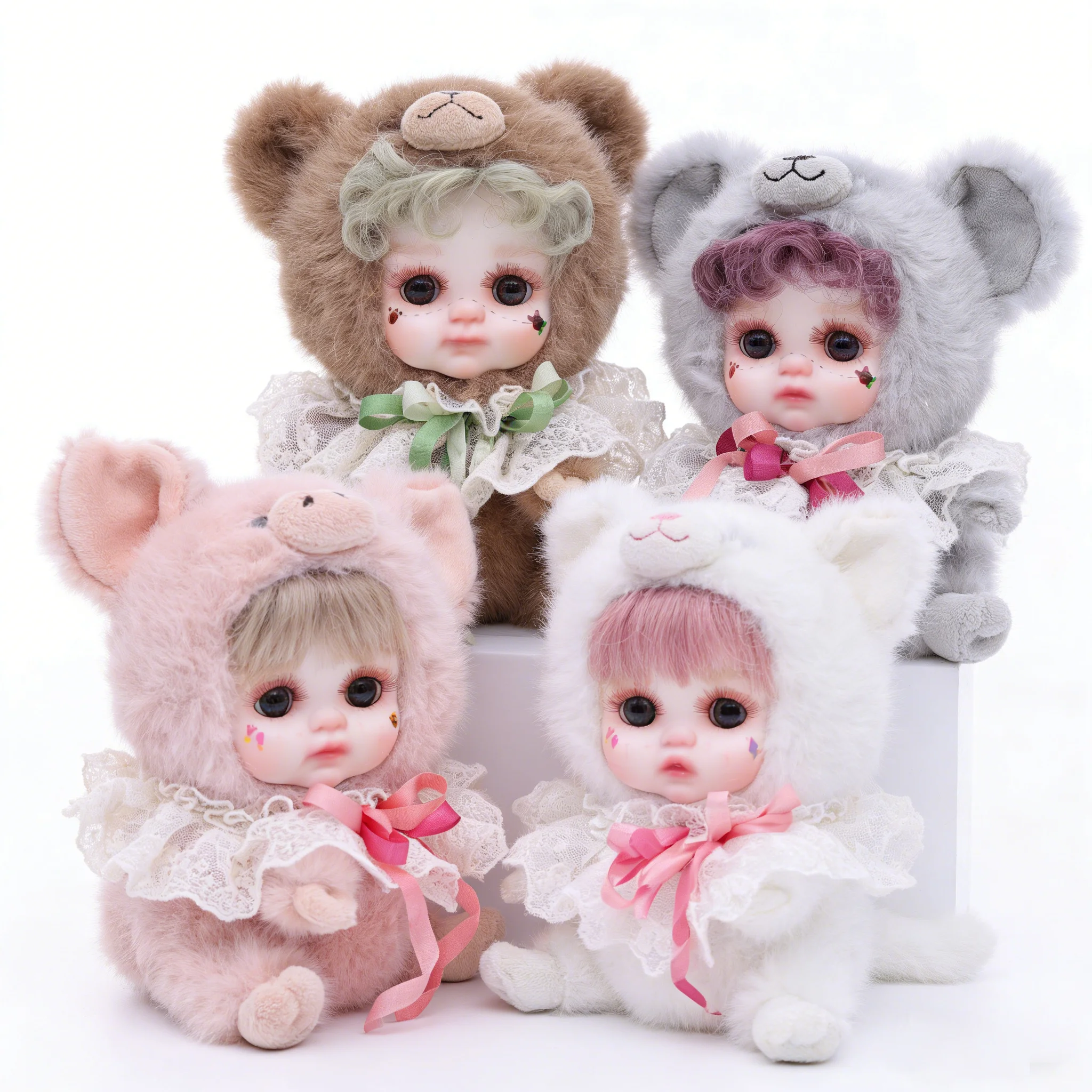 

Фарфоровая кукла Cloveray Kawaii, 8 дюймов, милые расписанные вручную фарфоровые куклы для детей и девочек, высококачественная коллекция на день рождения