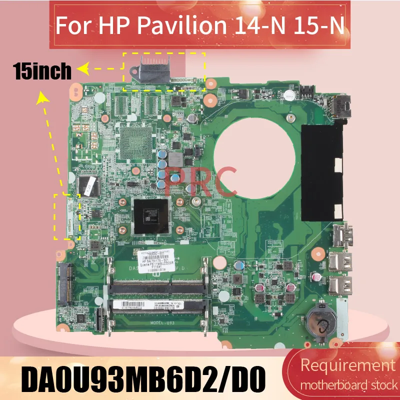 DA0U93MB6D2 DA0U93MB6D0 dla HP Pavilion 15-N 14-N płyta główna laptopa EM2100 AM5200 776783 -501 734827 Płyta główna do notebooka -501 DDR3