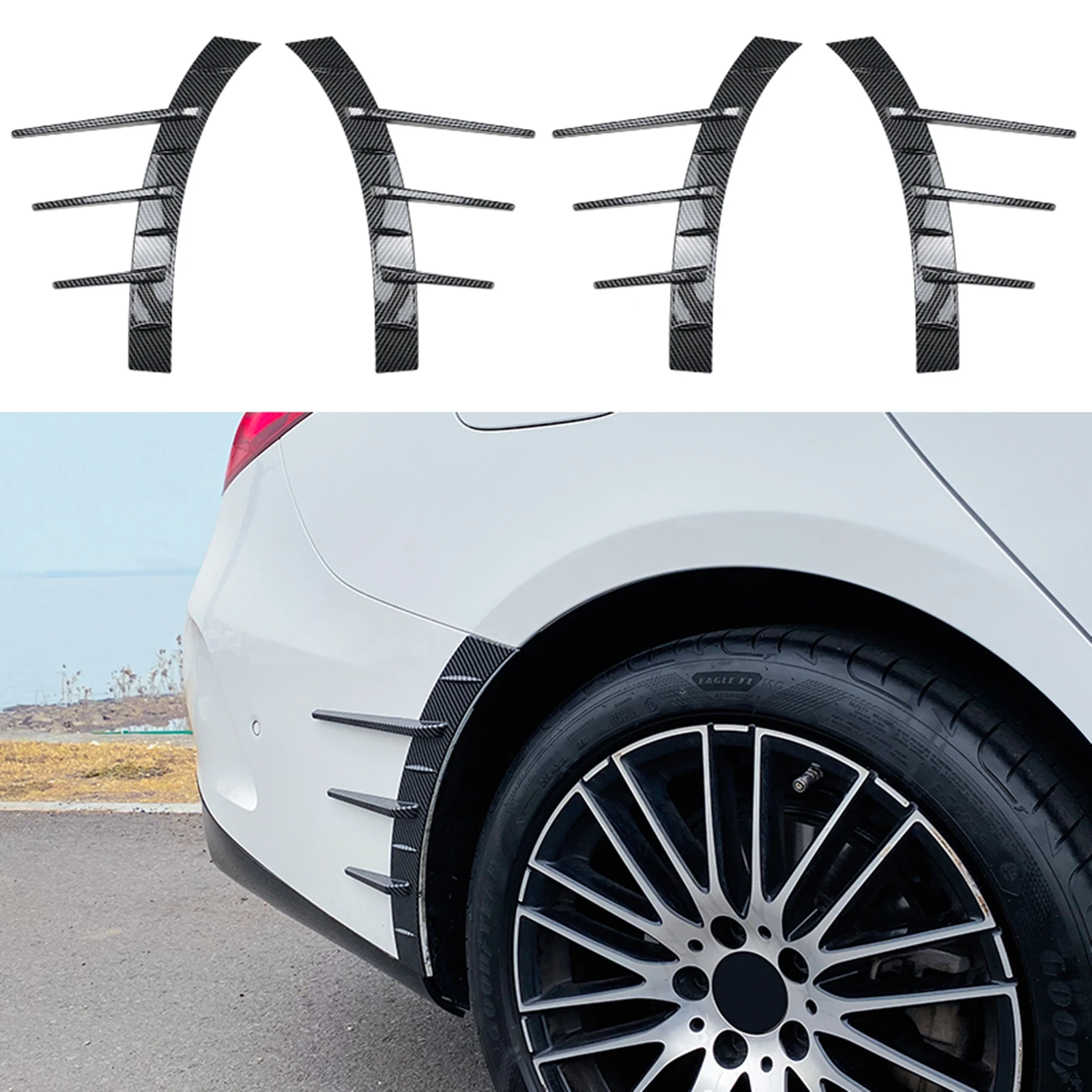 

For Mercedes Benz C Class W206 C200 C260 C300 C43 AMG Line 2022+ Front Rear Side Wheel Eyebrows Fender Eyelid Brow Cover Trim