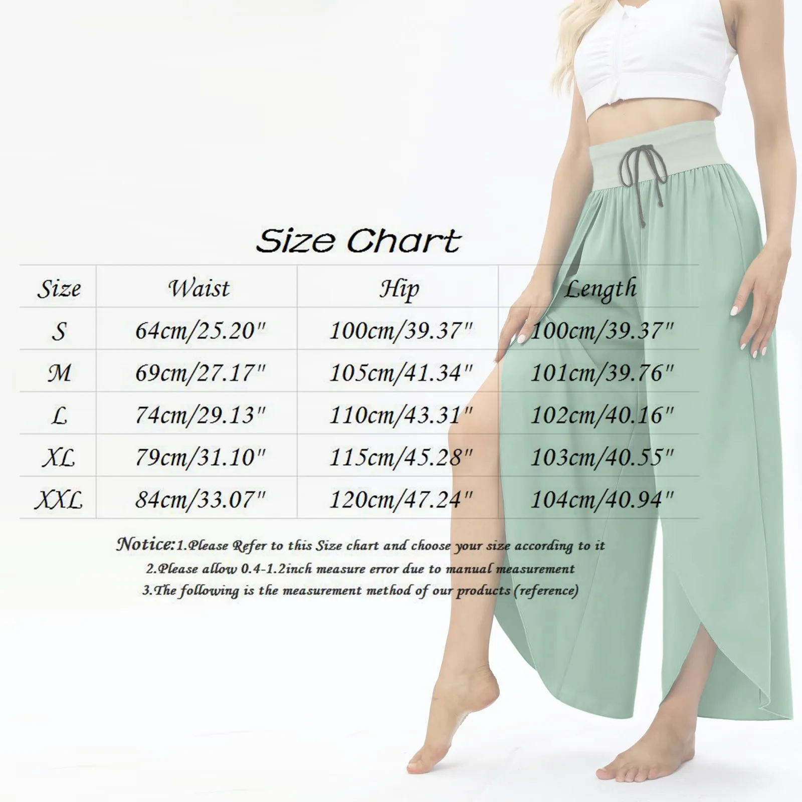 Summer Women Slit Flare Palazzo Trousers Wide Leg Pants Ruffle Hem Side Split Casual Loose Pants Elegant Lady Harem Yo-Ga Pants