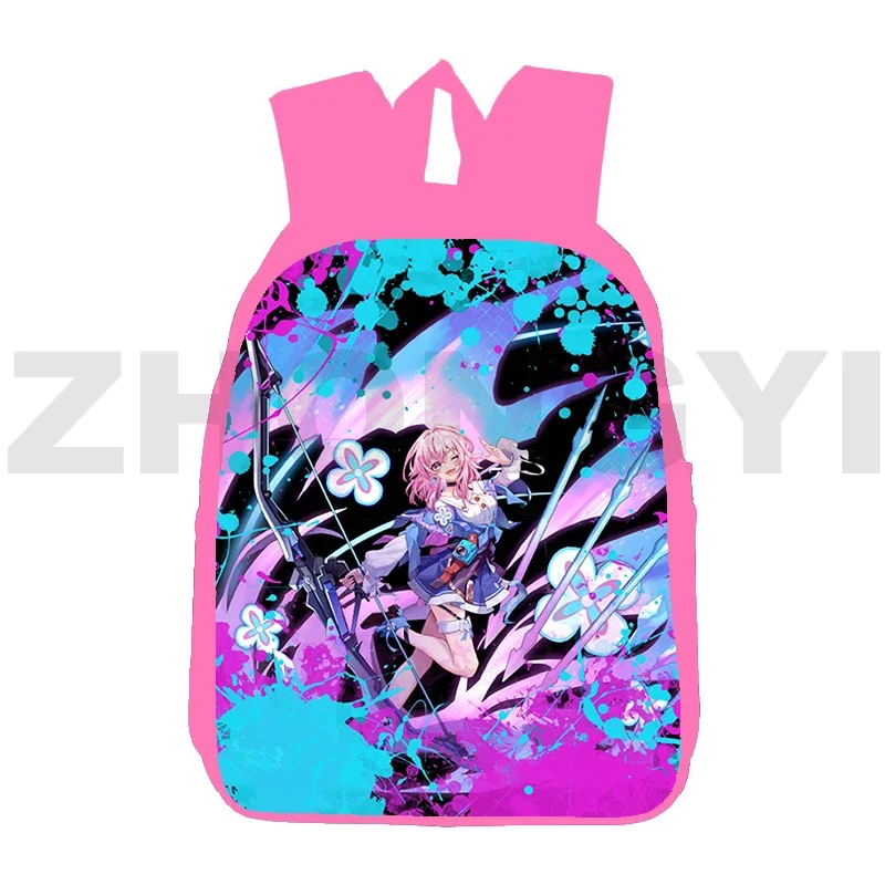 Mochila de lona Harajuku Honkai Impact 3rd, bonita mochila escolar para niñas y niños, mochila para computadora portátil Preppy de alta calidad de 12/16 pulgadas