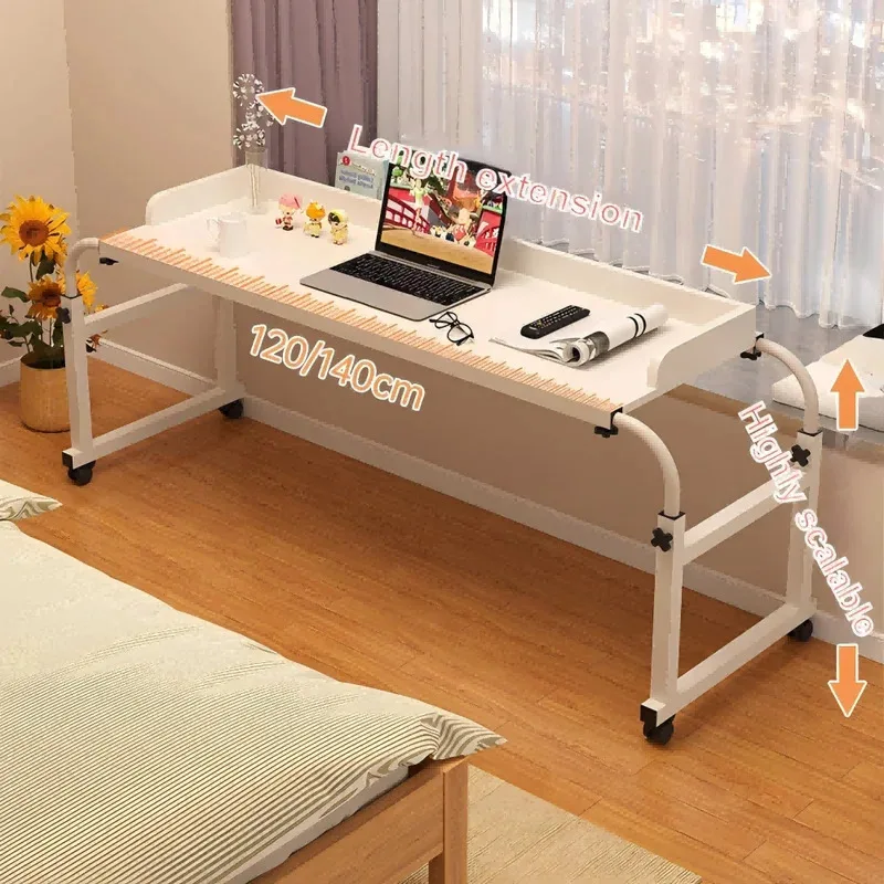 Adjustable Height And Length Laptop Desk Overbed Table Movable for Living Room Bedroom Computer Table