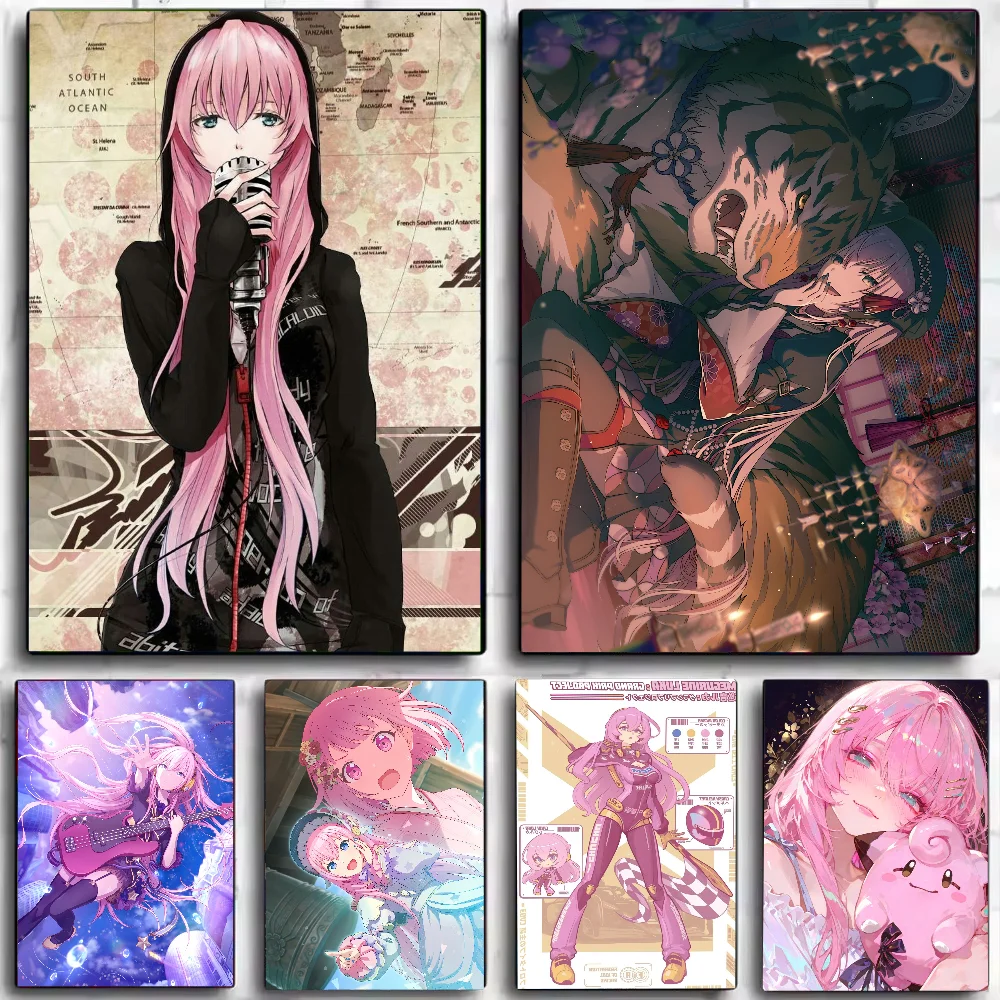 Megurine Luka ملصق ملصقات الفن جداريات حائطية ديكور لعبة غرفة ديكور الهدايا Kawaii HD اللوحة سيارات القط #2