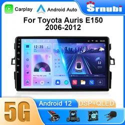 Srnubi 2Din Radio samochodowe Android 12 dla Toyota Auris E150 2006-2012 4G GPS nawigacja Carplay Audio Stereo multimedialne Auto DVD FM