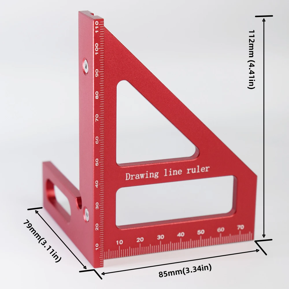 Aluminum Alloy Woodworking Ruler Triangle Square 45/90 Degree Multi-Angle Layout Protractor Engineer Carpenter Measuring Tools