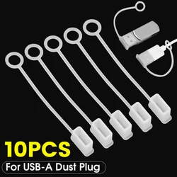 10/1Pcs Dust Plug for USB Charging Extension Transfer Data Line Cable Stopper Covers USB-A Charger Protector Cap Plug with Rope