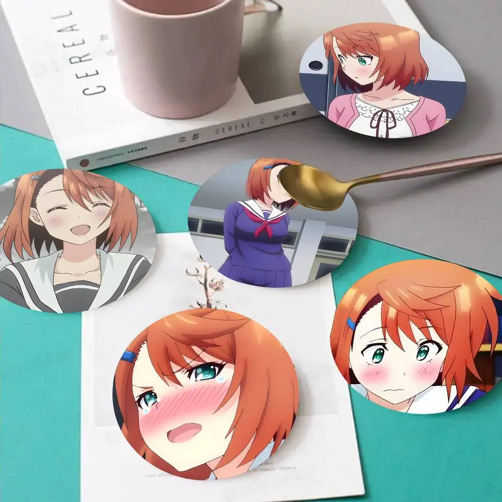 1pc Chisaki Miyazaki Yuuna And The Haunted Hot Springs Wooden Coaster Colour Printing Cup Mat Home Desk Decoration Gifts